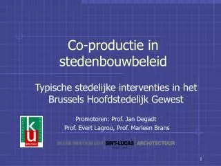 co productie in stedenbouwbeleid