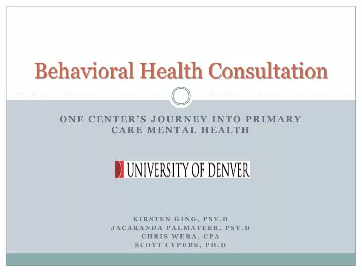 behavioral health consultation