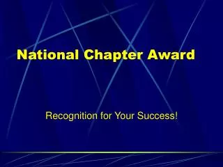 National Chapter Award