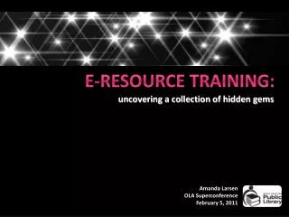 E-Resource Training: