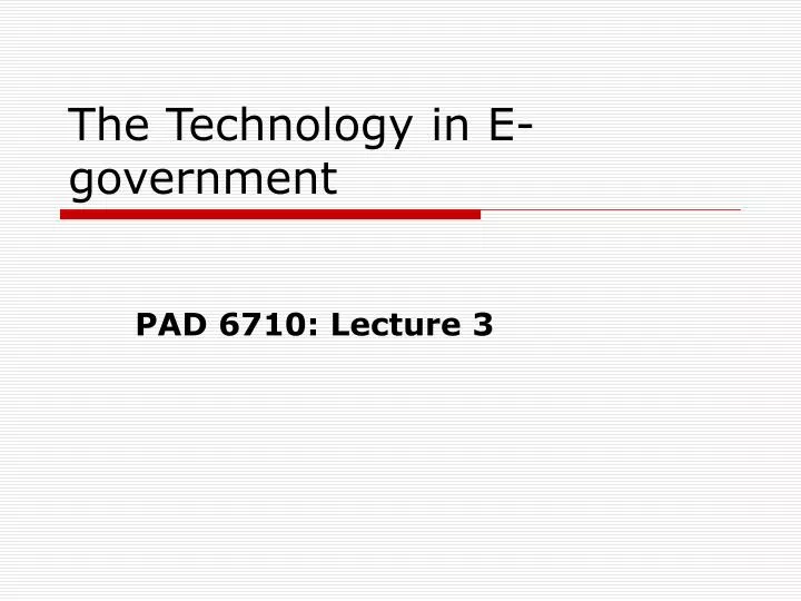 the technology in e government