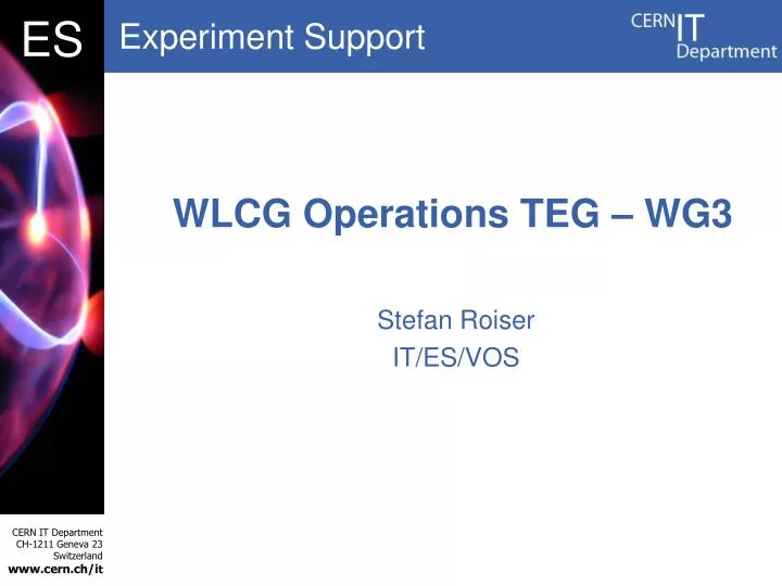 wlcg operations teg wg3