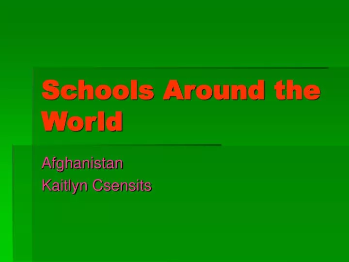 schools around the world