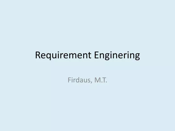 requirement enginering