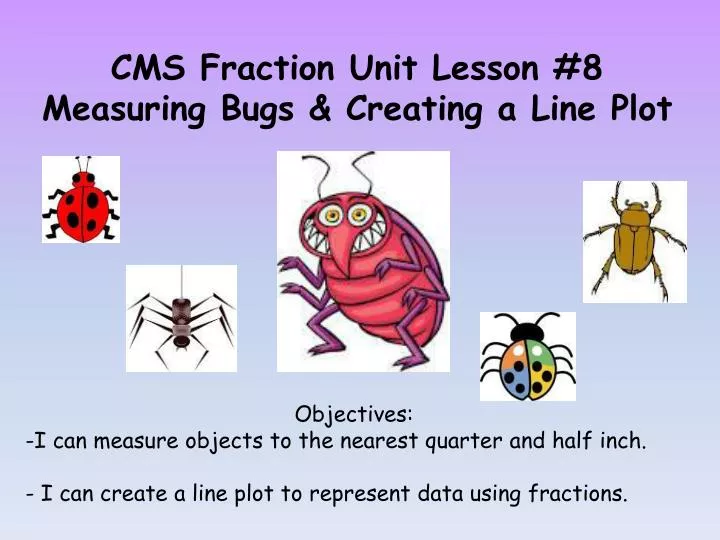 cms fraction unit lesson 8 measuring bugs creating a line plot