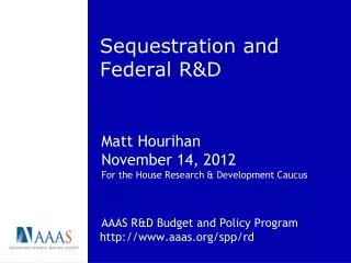 Sequestration and Federal R&amp;D