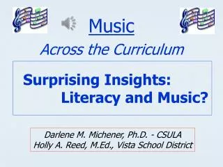 Surprising Insights:	 			Literacy and Music?