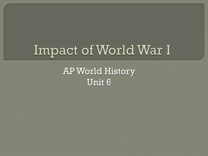 impact of world war i