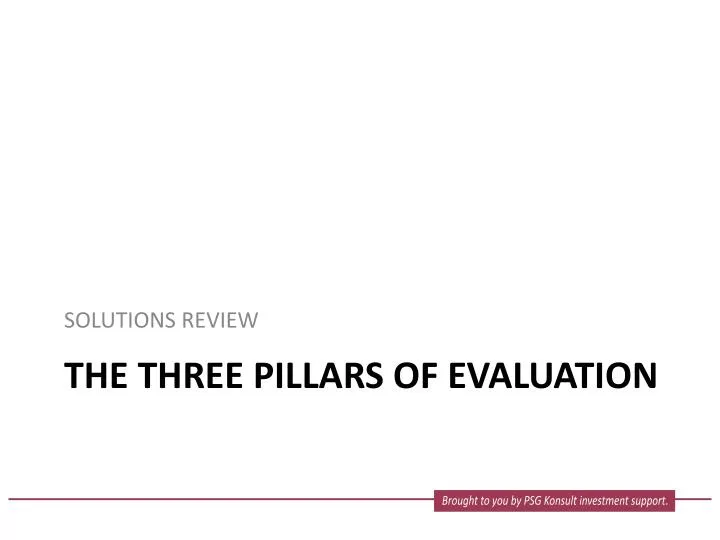 the three pillars of evaluation