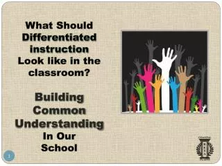 What Should Differentiated instruction Look like in the classroom? Building Common Understanding