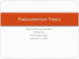 Postmodernism Theory