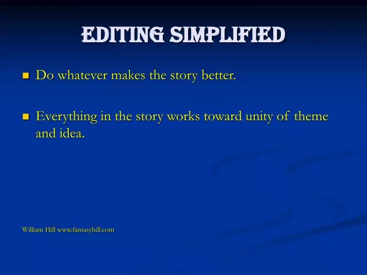 editing simplified