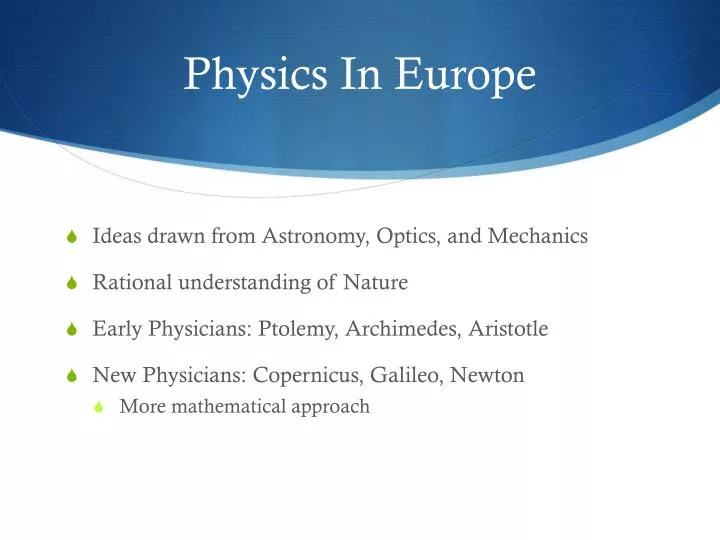 physics in europe