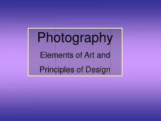 Photography Elements of Art and Principles of Design