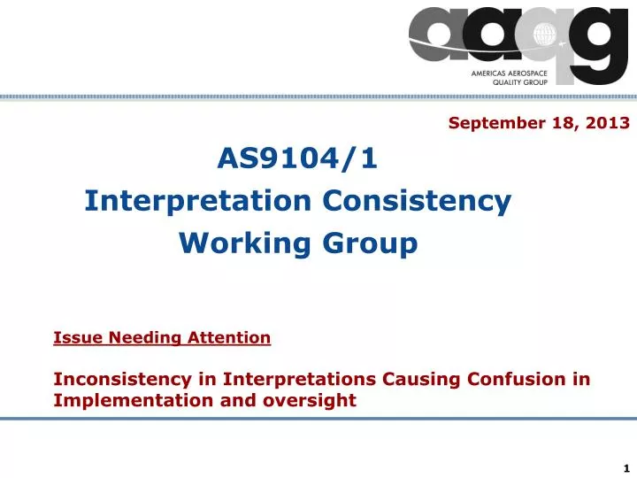 as9104 1 interpretation consistency working group