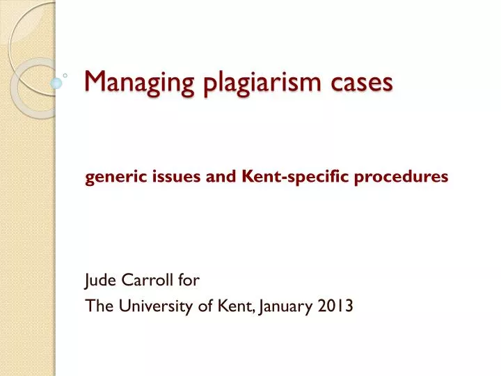 managing plagiarism cases
