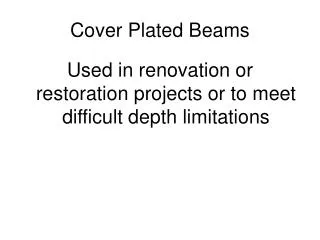 Cover Plated Beams