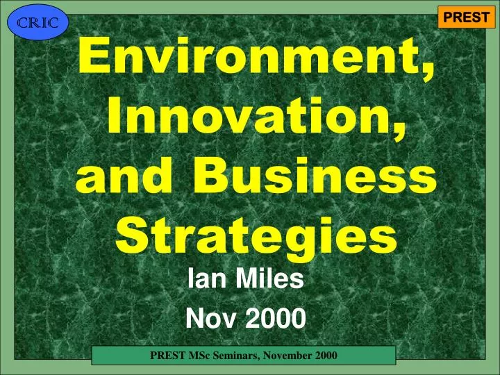 environment innovation and business strategies