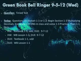 Green Book Bell Ringer 9-5-12 (Wed)