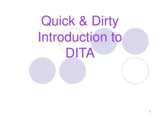 Quick &amp; Dirty Introduction to DITA