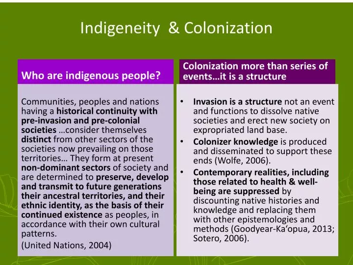 indigeneity colonization
