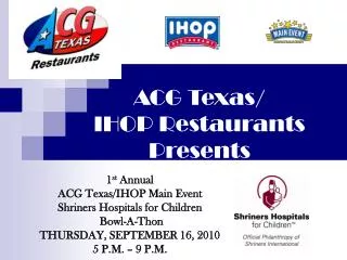 ACG Texas/ IHOP Restaurants Presents