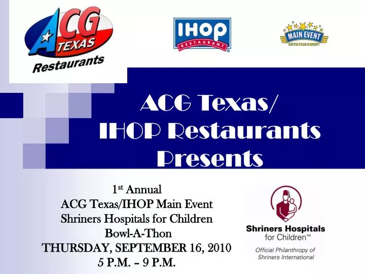 acg texas ihop restaurants presents