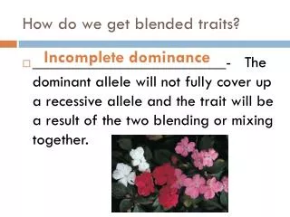 How do we get blended traits?