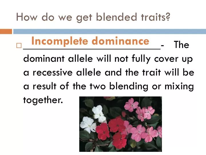 how do we get blended traits