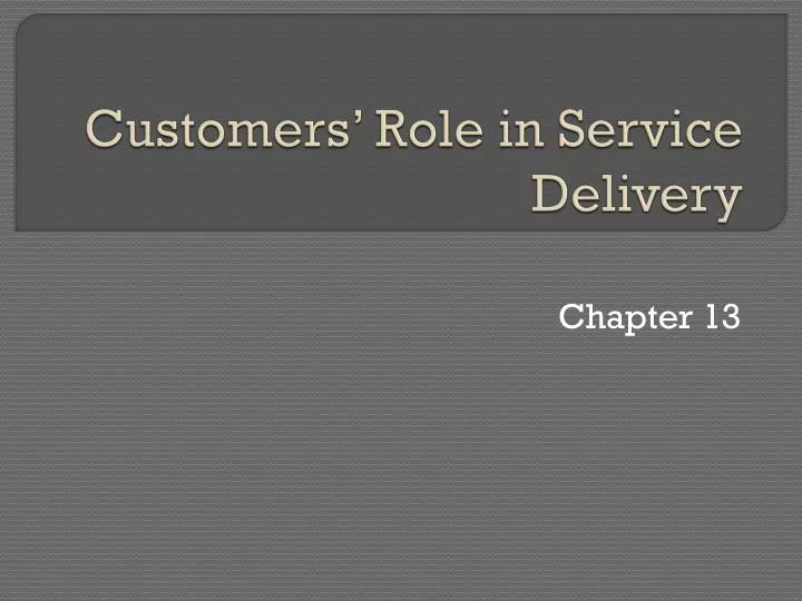 customers role in service delivery
