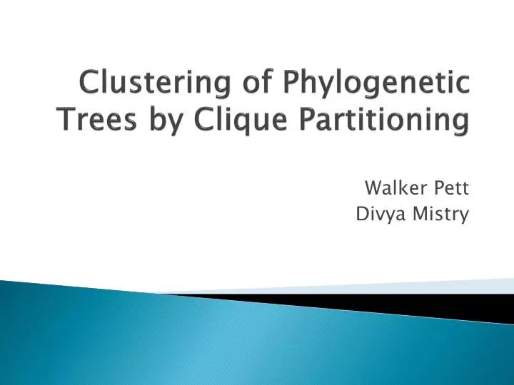 clustering of phylogenetic trees by clique partitioning