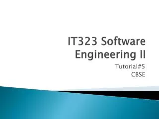 IT323 Software Engineering II