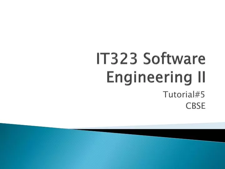 it323 software engineering ii