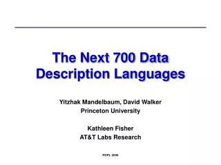 The Next 700 Data Description Languages