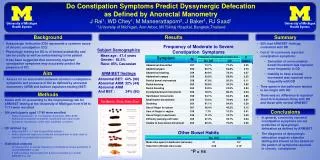 Do Constipation Symptoms Predict Dyssynergic Defecation as Defined by Anorectal Manometry