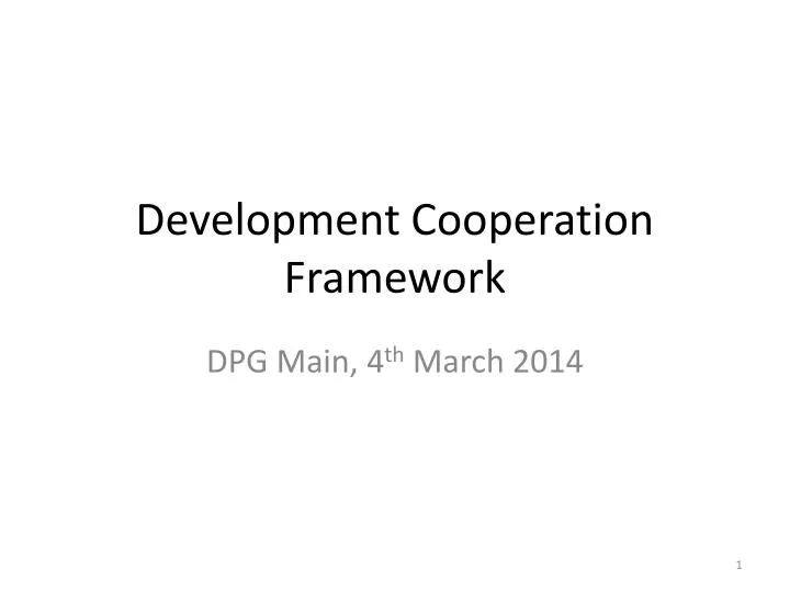 development cooperation framework
