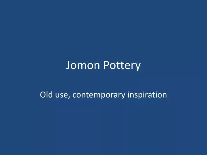 jomon pottery