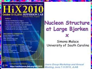 Nucleon Structure at Large Bjorken x
