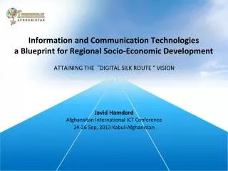 Information and Communication Technologies a Blueprint for Regional Socio-Economic Development