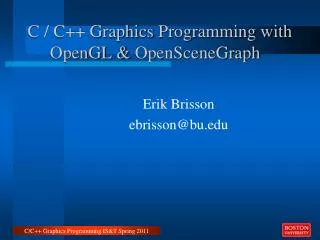 C / C++ Graphics Programming with OpenGL &amp; OpenSceneGraph