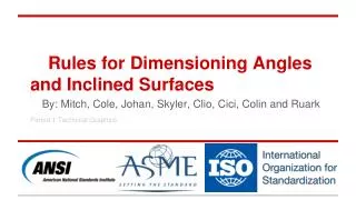 Rules for Dimensioning Angles and Inclined Surfaces