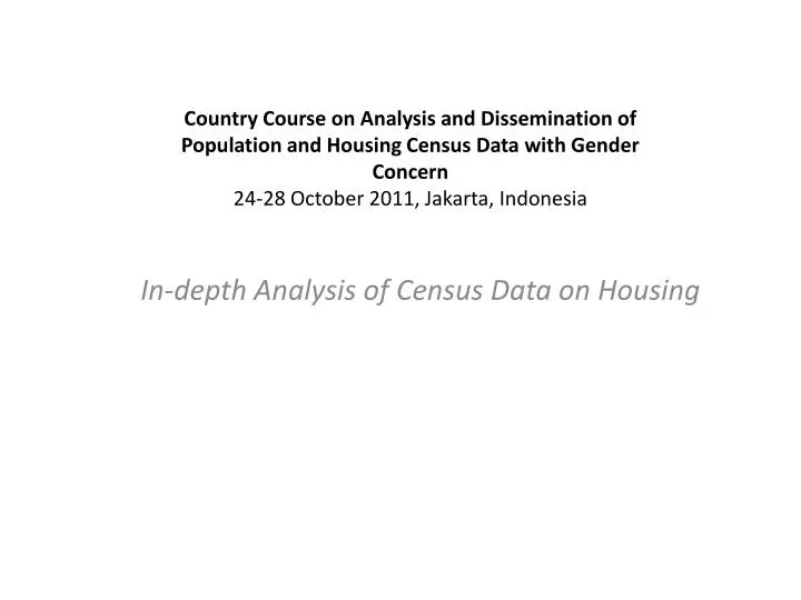 in depth analysis of census data on housing