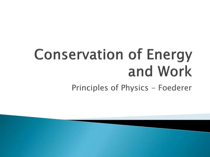 conservation of energy and work