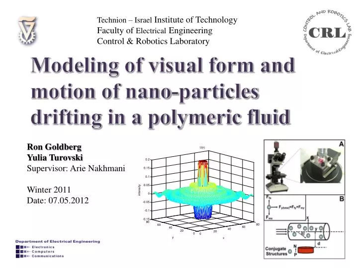 modeling of visual form and motion of nano particles drifting in a polymeric fluid