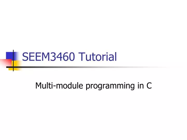 seem3460 tutorial