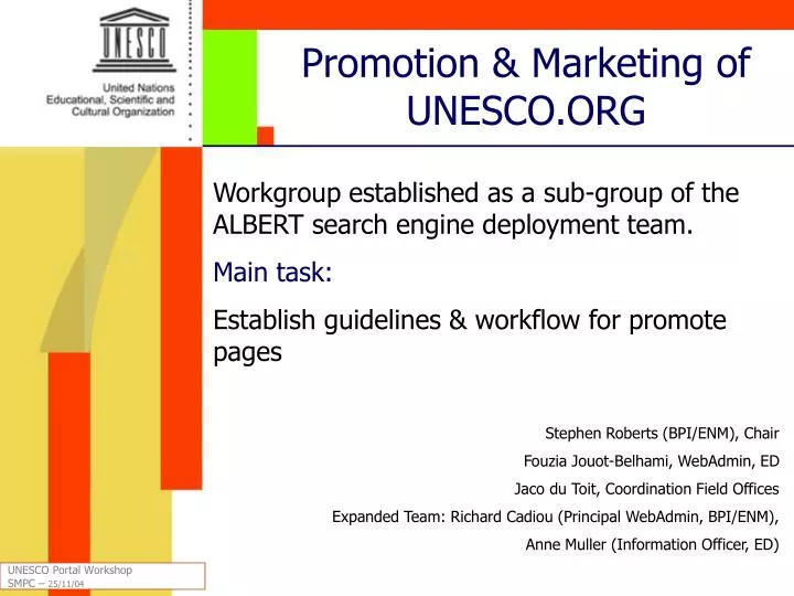 promotion marketing of unesco org