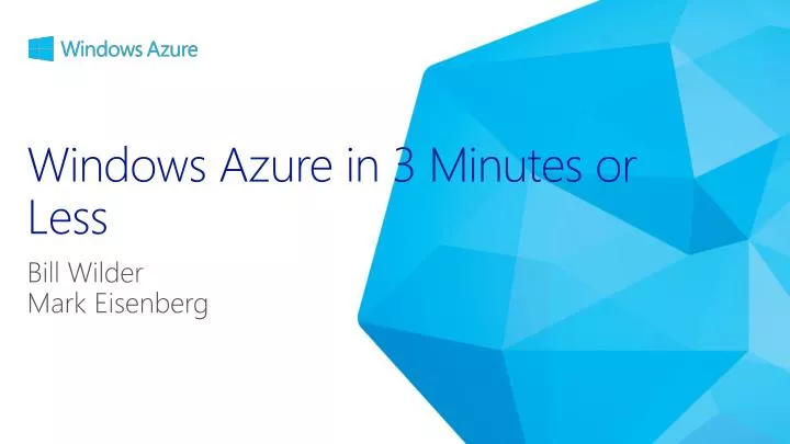 windows azure in 3 minutes or less