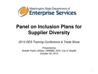 Panel on Inclusion Plans for Supplier Diversity