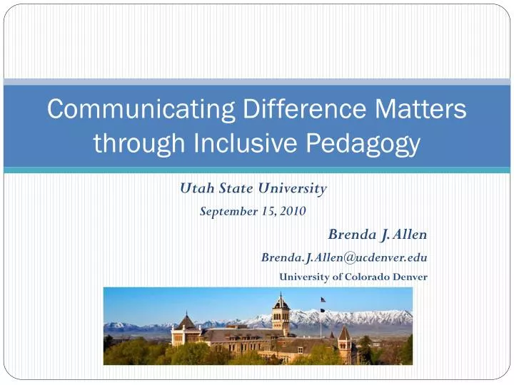 communicating difference matters through inclusive pedagogy