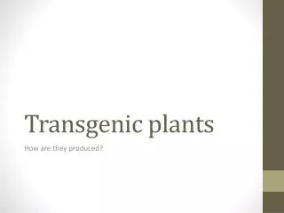 Transgenic plants